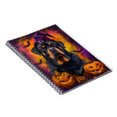 Carnet Éffrayant Rottweiler Chien Halloween sorcière et C (Côté Droit)