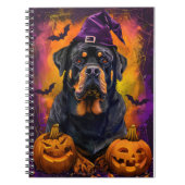 Carnet Éffrayant Rottweiler Chien Halloween sorcière et C (Devant)
