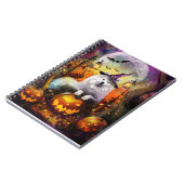 Carnet Éffrayant Samoyed Chien Halloween sorcière et Citr (Côté gauche)