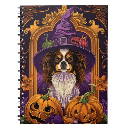 Carnet Éffrayant Tibétain Espagnol Chien Halloween Citrou (Devant)