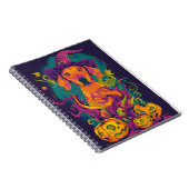 Carnet Éffrayant Vizsla Chien Halloween sorcière et Citro (Côté Droit)