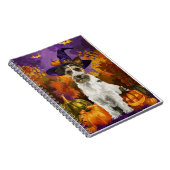Carnet Éffrayant Wirefox Terrier Chien Halloween Citrouil (Côté Droit)