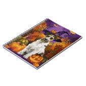 Carnet Éffrayant Wirefox Terrier Chien Halloween Citrouil (Côté gauche)