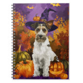 Carnet Éffrayant Wirefox Terrier Chien Halloween Citrouil (Devant)