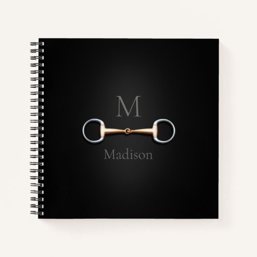 Carnet Eggbutt Snaffle Bit Monogrammé 8x8 Equestre (Devant)