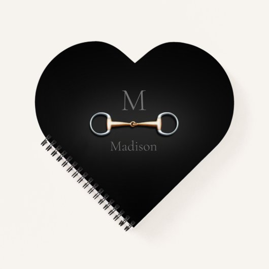 Carnet Éggbutt Snaffle Un peu Monogramme Coeur équestre (Devant)