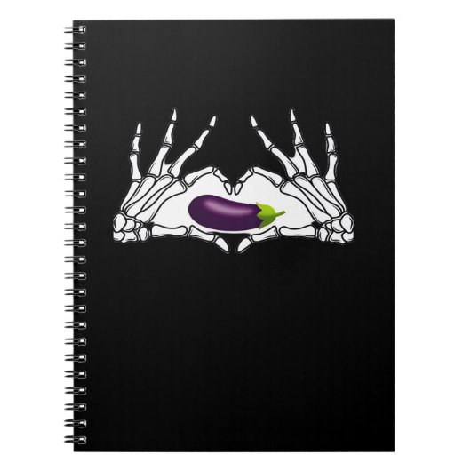 Carnet Eggplant Classic - Squelette Mains Coeur (Devant)