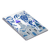 Carnet Eglises ukrainiennes de Kiev bleu et blanc Post-it (Côté Droit)