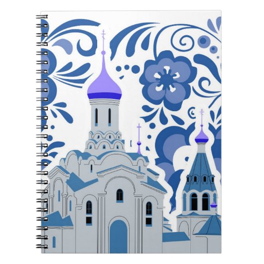 Carnet Eglises ukrainiennes de Kiev bleu et blanc Post-it (Devant)