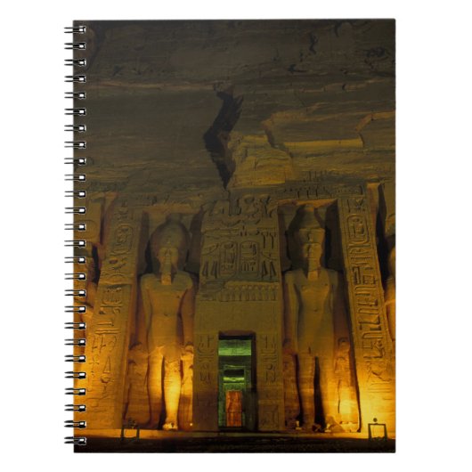 Carnet Égypte, Abu Simbel, Façade éclairée du petit (Devant)