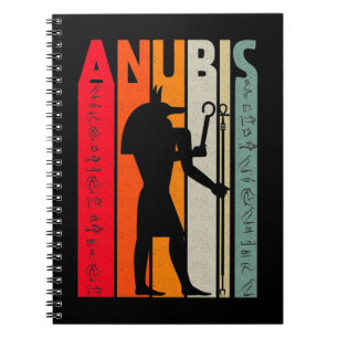 Carnet Egyptian God Anubis Retro Egypt Hieroglyphs