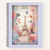 Carnet Eiffel Tower Butterflies and Flowers (Devant)