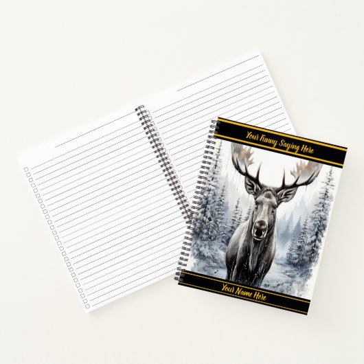 Carnet Élan dans une forêt enneigée (Intérieur)