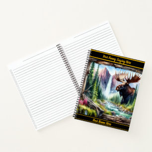 Carnet Élan majestueux au bord d'un ruisseau de montagne