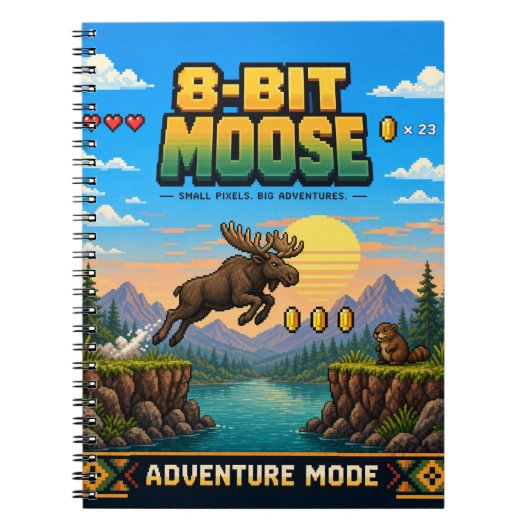 Carnet Élan, Pixel Art Rétro 8 Bits (Devant)