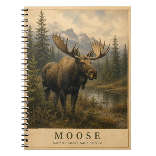 Carnet Élans Forêts Boréales VINTAGE (Devant)