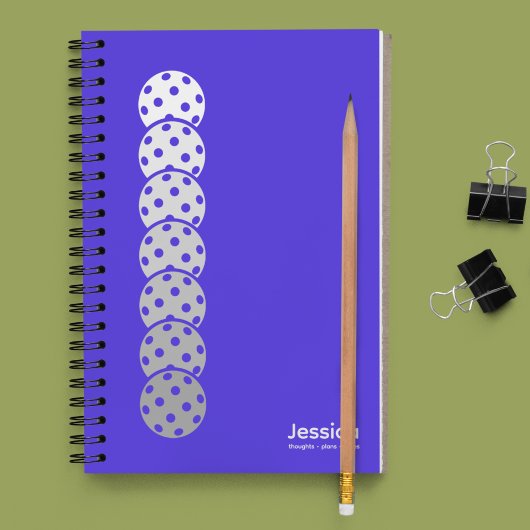 Carnet Électrique Blue Pickleball Gradient Personnel