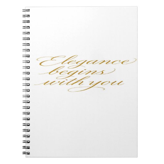 Carnet Elegance Begins With You: Motivational Quote    (Devant)