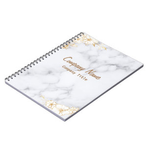 Carnet Élégance Classique Personnaliser Nom Marbre Blanc
