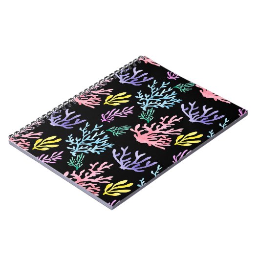 Carnet Élégance des récifs de corail : Motif d'aquarelle (Côté gauche)