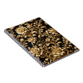 Carnet Élégance dévoilée : Floral noir et or (Côté Droit)