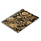 Carnet Élégance dévoilée : Floral noir et or (Côté gauche)