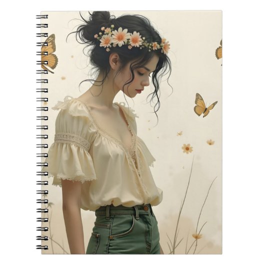 Carnet Élégance Douce dans une Danse de Papillon (Devant)
