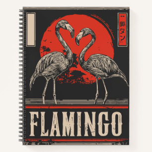 Carnet Élégance en miroir - Flamants roses au clair de lu