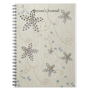 Carnet Élégance étoile de mer Plage Sequins Étincelle