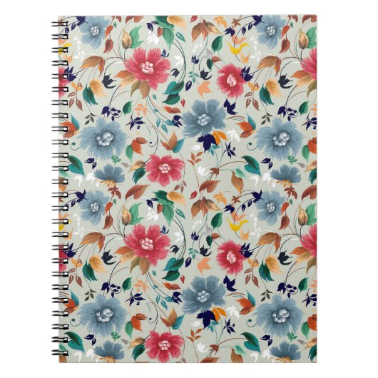 Carnet Élégance fleurit : Floral Vintage Arrière - plan (Devant)