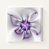Carnet Élégance florale Art Abstrait Violet Fractal moder (Dos)