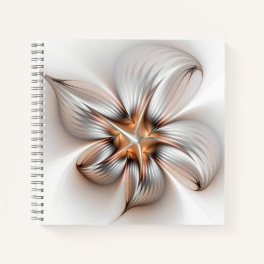 Carnet Élégance florale Art fractal abstrait moderne (Devant)