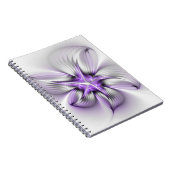 Carnet Élégance florale Art fractal violet abstrait moder (Côté Droit)
