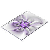 Carnet Élégance florale Art fractal violet abstrait moder (Côté gauche)