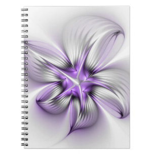 Carnet Élégance florale Art fractal violet abstrait moder