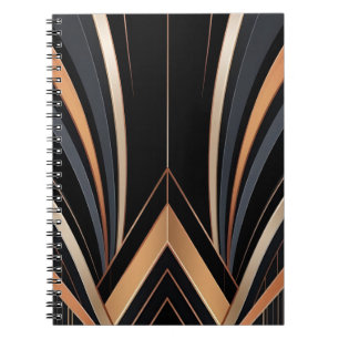 Carnet Élégance Géométrique Métallique Art Déco