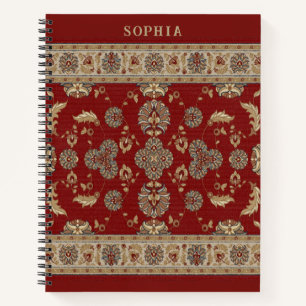 Carnet Élégance intemporelle Rouge Beige Classic Nom du t