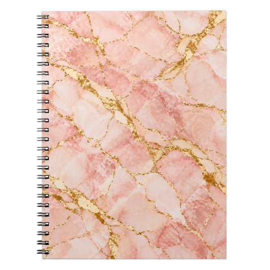Carnet Élégance Marbre Or Rose (Devant)
