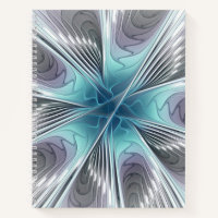 Elégance Moderne Bleu Gris Blanc Fractage Art Flow