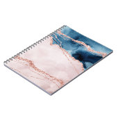 Carnet Élégance mystique | Turquoise Bleu et Rose Or Agat (Côté gauche)