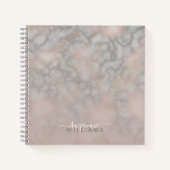 Carnet Élégance Rose Pâle et Gris Marbré (Devant)