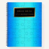 Carnet Élégant 2u1 Royal Blue Metal Carte de visite & (Devant)