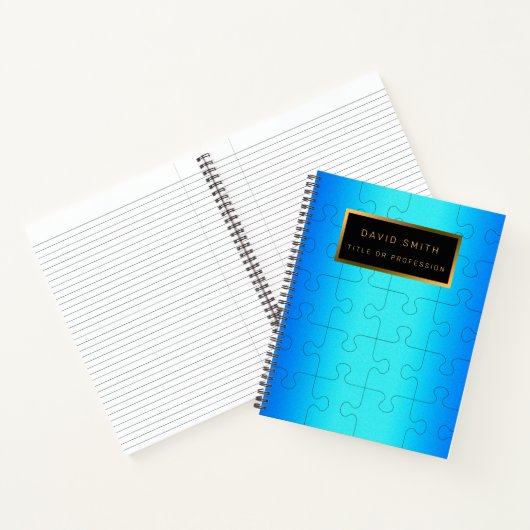 Carnet Élégant 2u1 Royal Blue Metal Carte de visite & (Intérieur)