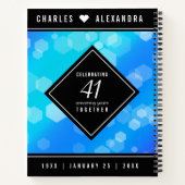 Carnet Élégant 41ème anniversaire Mariage de Topaz Bleu (Dos)