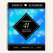 Carnet Élégant 41ème anniversaire Mariage de Topaz Bleu (Devant)