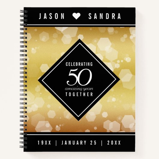 Carnet Élégant 50e anniversaire de Mariage d'or (Devant)