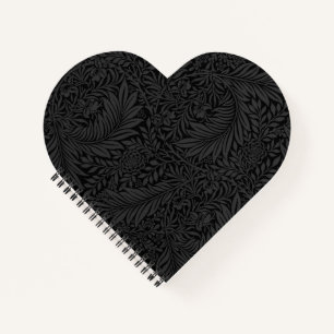 Carnet élégant à motif floral noir