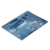 Carnet Élégant Abstrait bleu brushstrokies (Côté gauche)