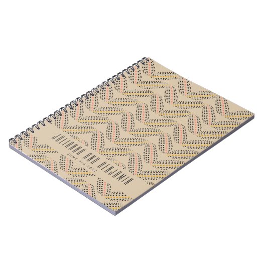 Carnet Elégant Abstrait Dots Motif Beige Custom Wedding (Côté gauche)