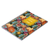 Carnet Élégant agrumes jaunes oranges fruits menthe motif (Côté gauche)